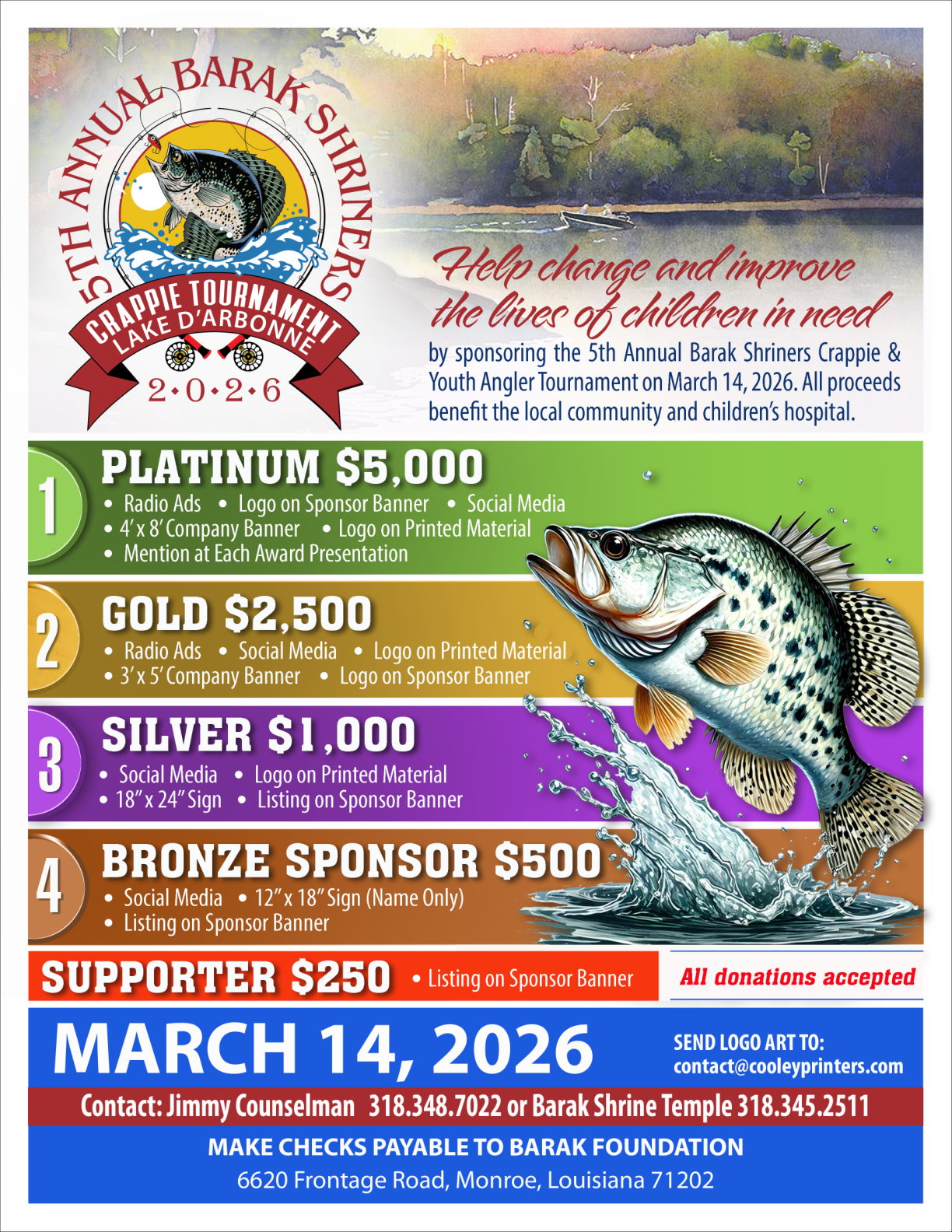 Crappie Sponsor Sheet